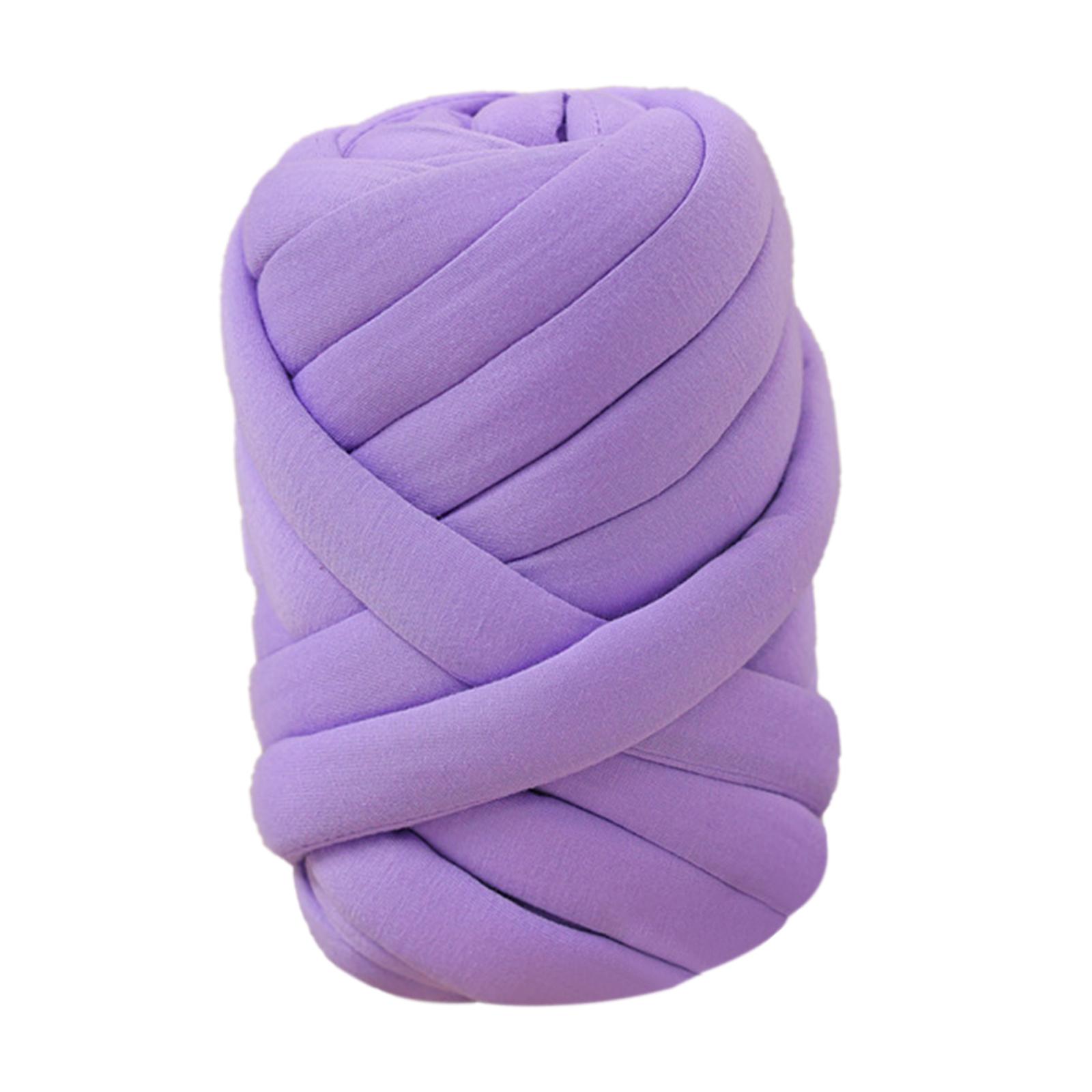 1.5kg Chunky Yarn Bulky Yarn Washable Tube Giant Soft Yarn Arm Knitting Yarn Weight Yarn Jumbo Tubular Yarn for Baskets Sweaters DIY Pet Bed Violet